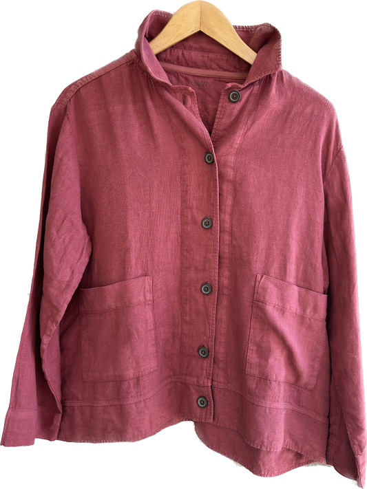 By Basics Linen Jacket in Red Earth