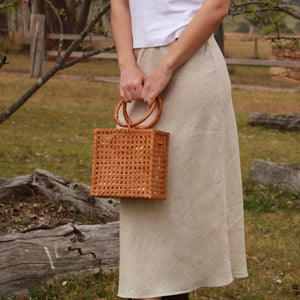 Naturals by O&J Bias Cut Linen Skirt.
