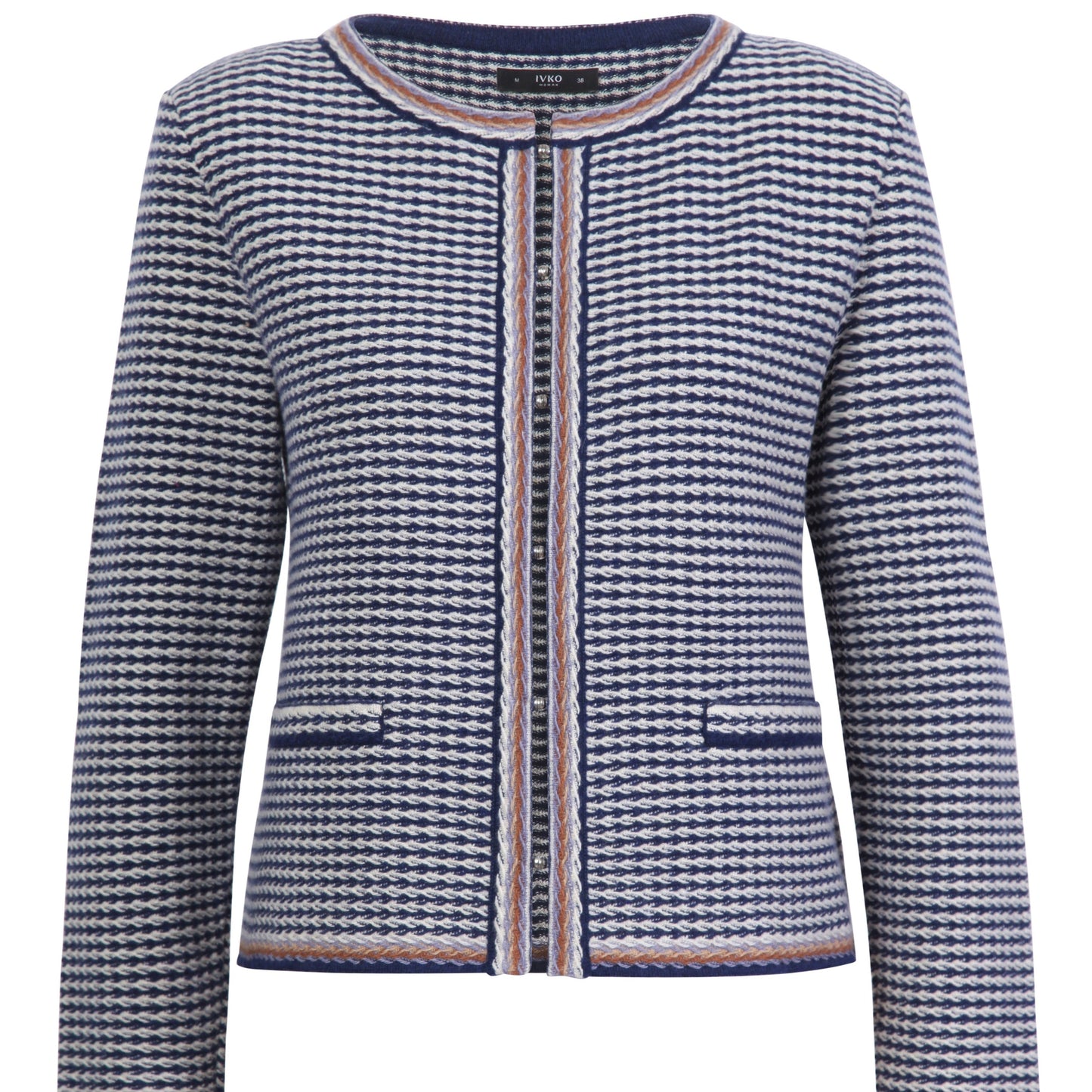 Ivko chanel jacket in blue houndstooth.