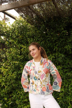 IVKO's Printed Cardigan in Sea Plants White for women, a summer jacket for women