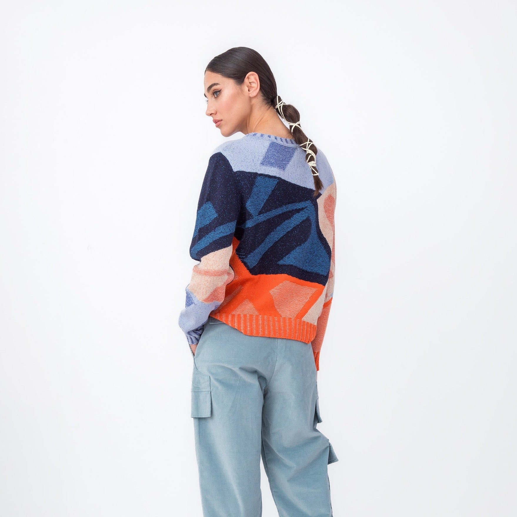 Jumper in blues and orange from IVKO.