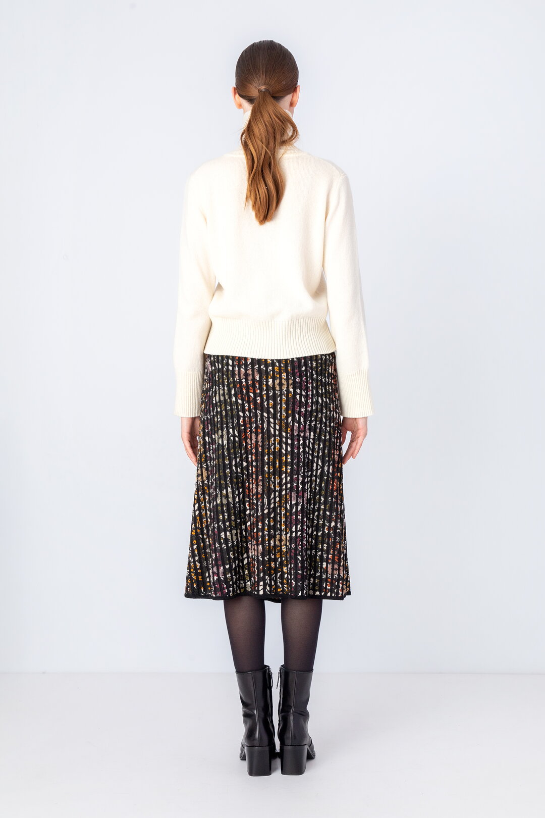 IVKO's Knitted Skirt, back view of winter skirt. Available Australia and New Zealand.