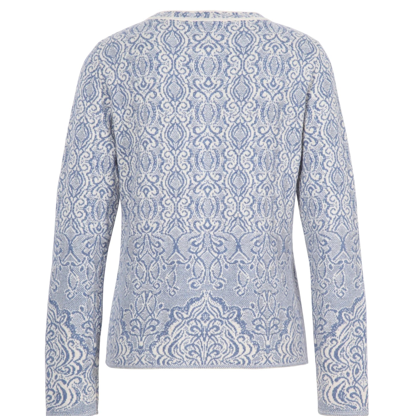 Ivko jacquard cardigan. O-Neck cardigan in blue Stone