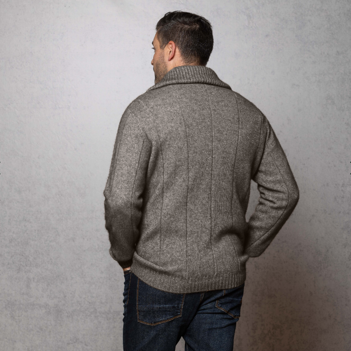 Possum and merino quarter zip men's jumper