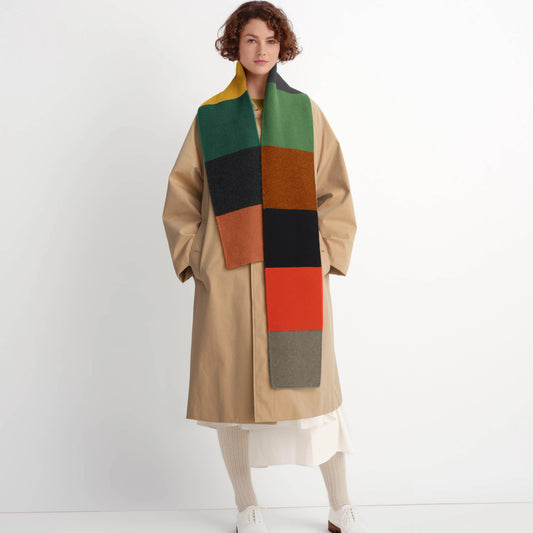 Jo Gordon Knitwear. Colourblock scarf in bright.