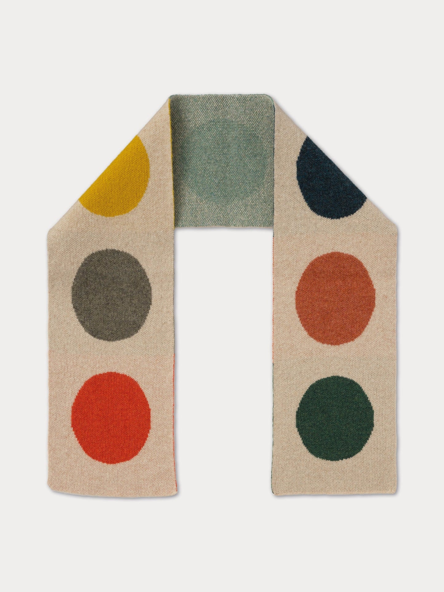 Jo Gordon Multi colou spot on oatmeal scarf