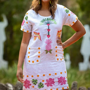 Mandalay Designe - Shift dress with embroidery  