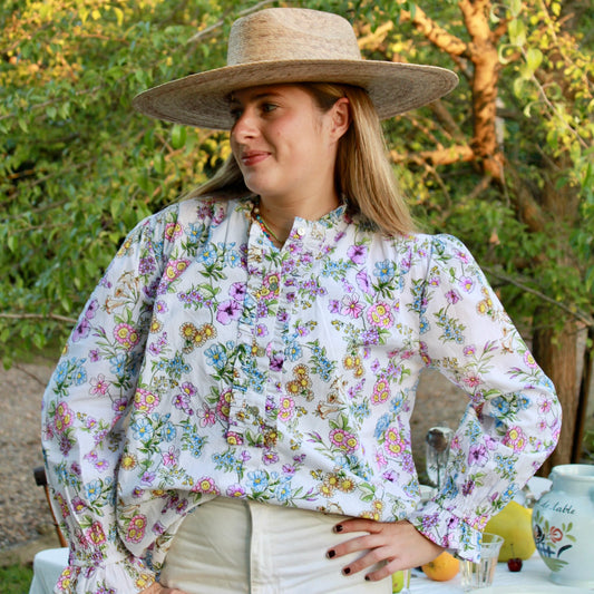 Mandalay Design's Queenie floral shirt.