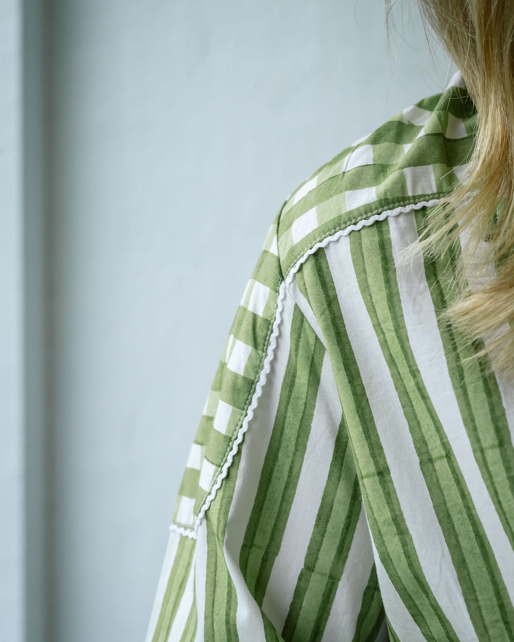 Detail of Mandalay Designs Sweet Pea Harry Stripe Shirt