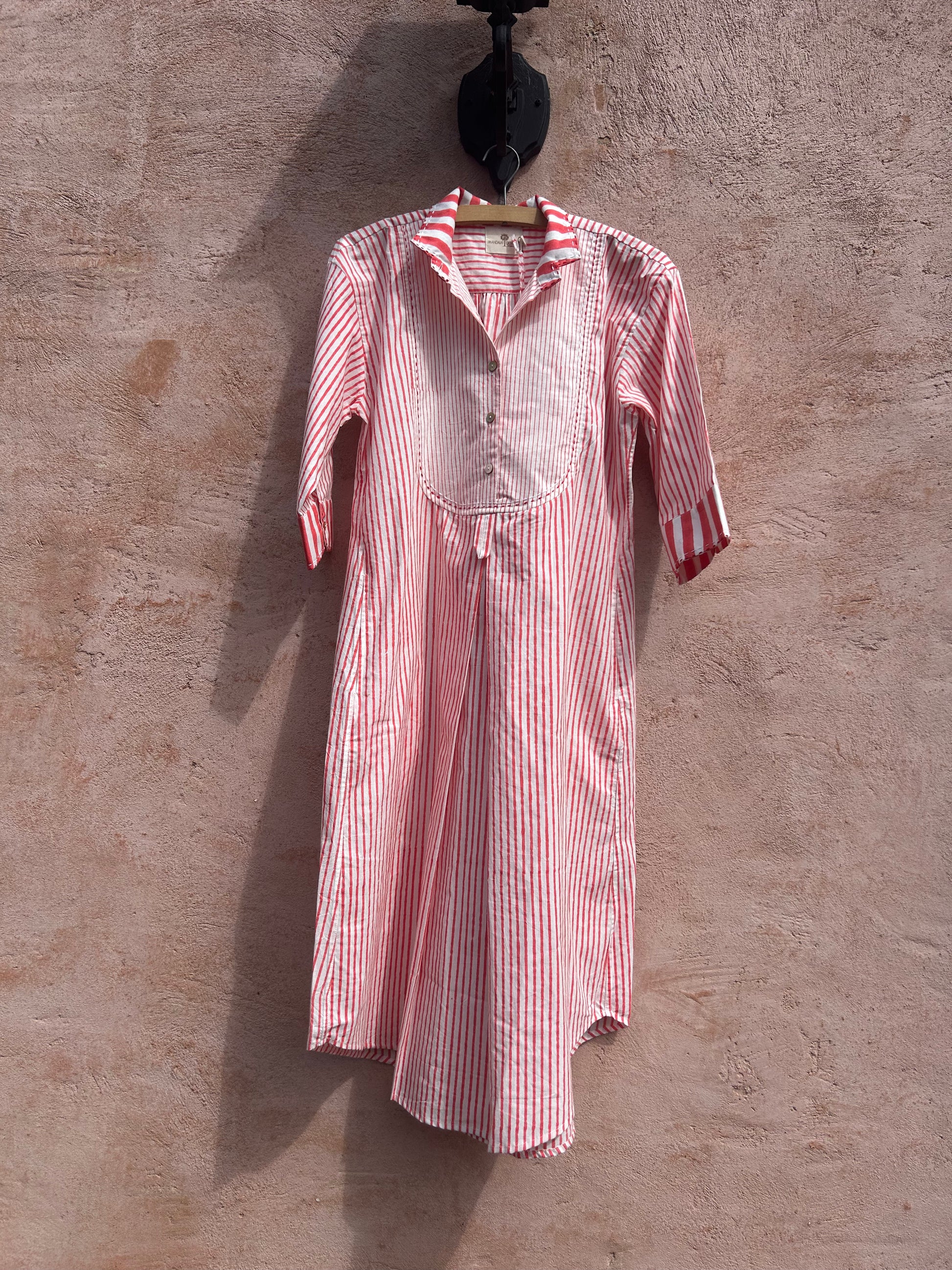 Mandalay Designs red striped dress.