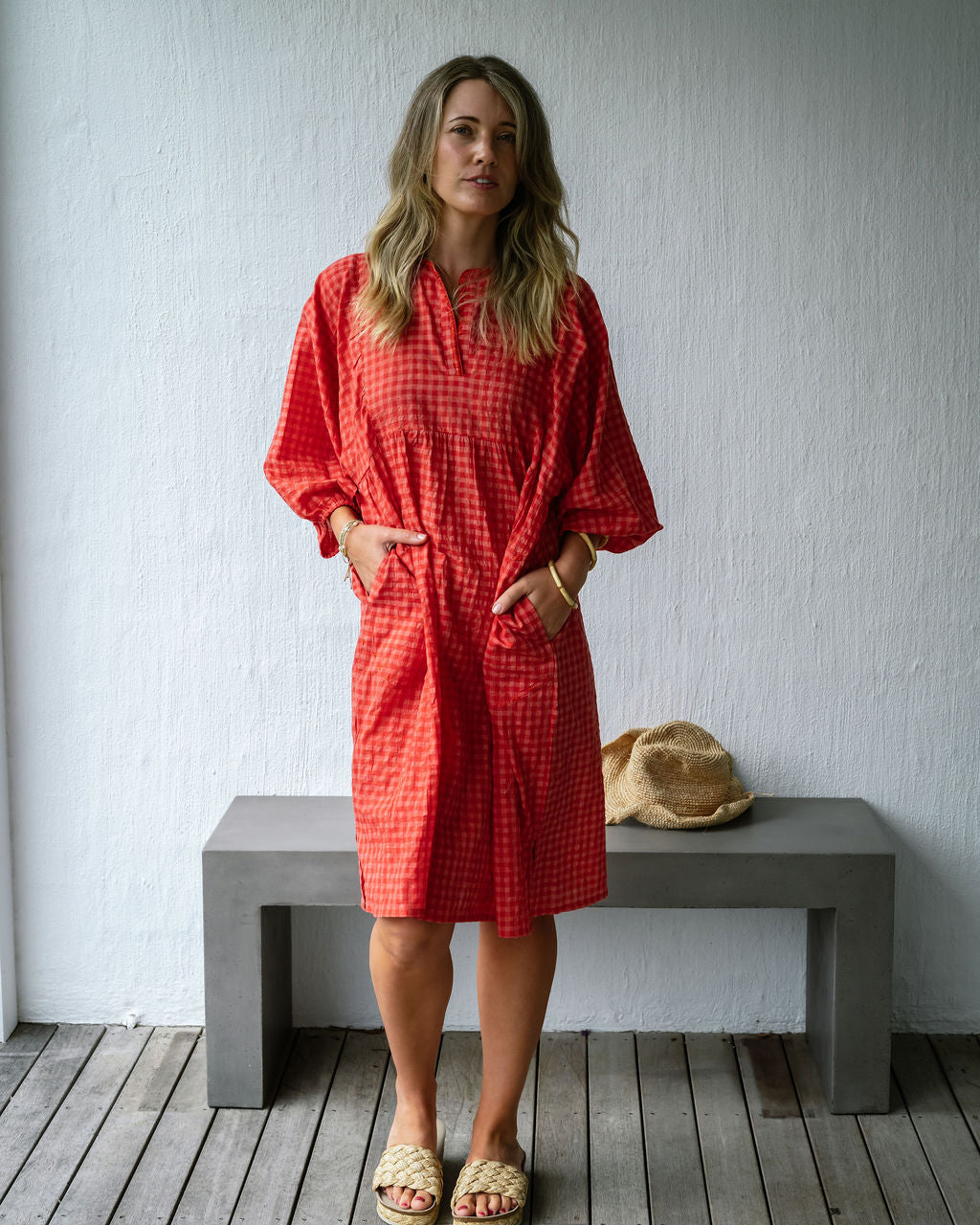 Mnadaly Designs Summer dress in Rose Gingham. The picnic dress.