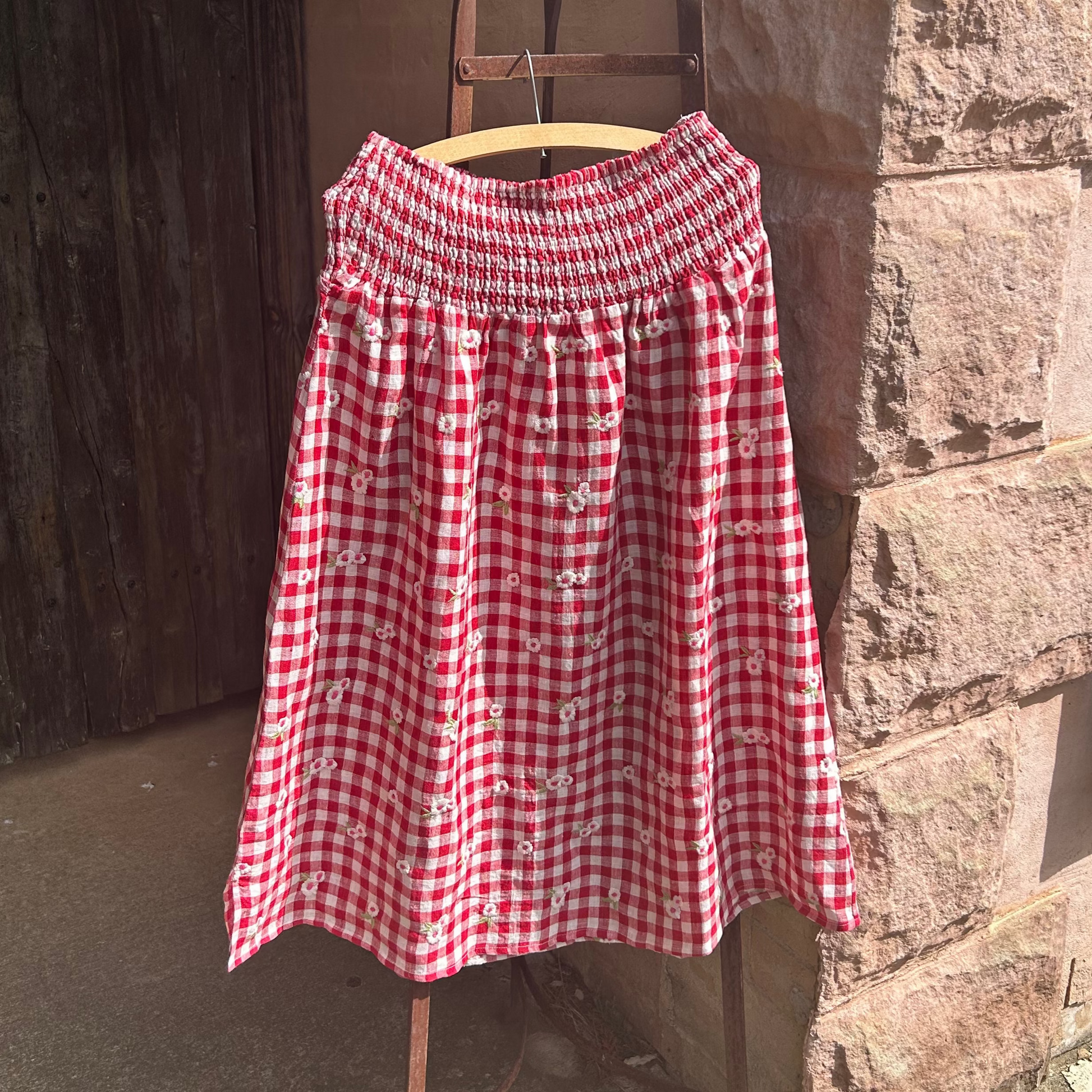 Gingham skirt from Mandalay Designs.