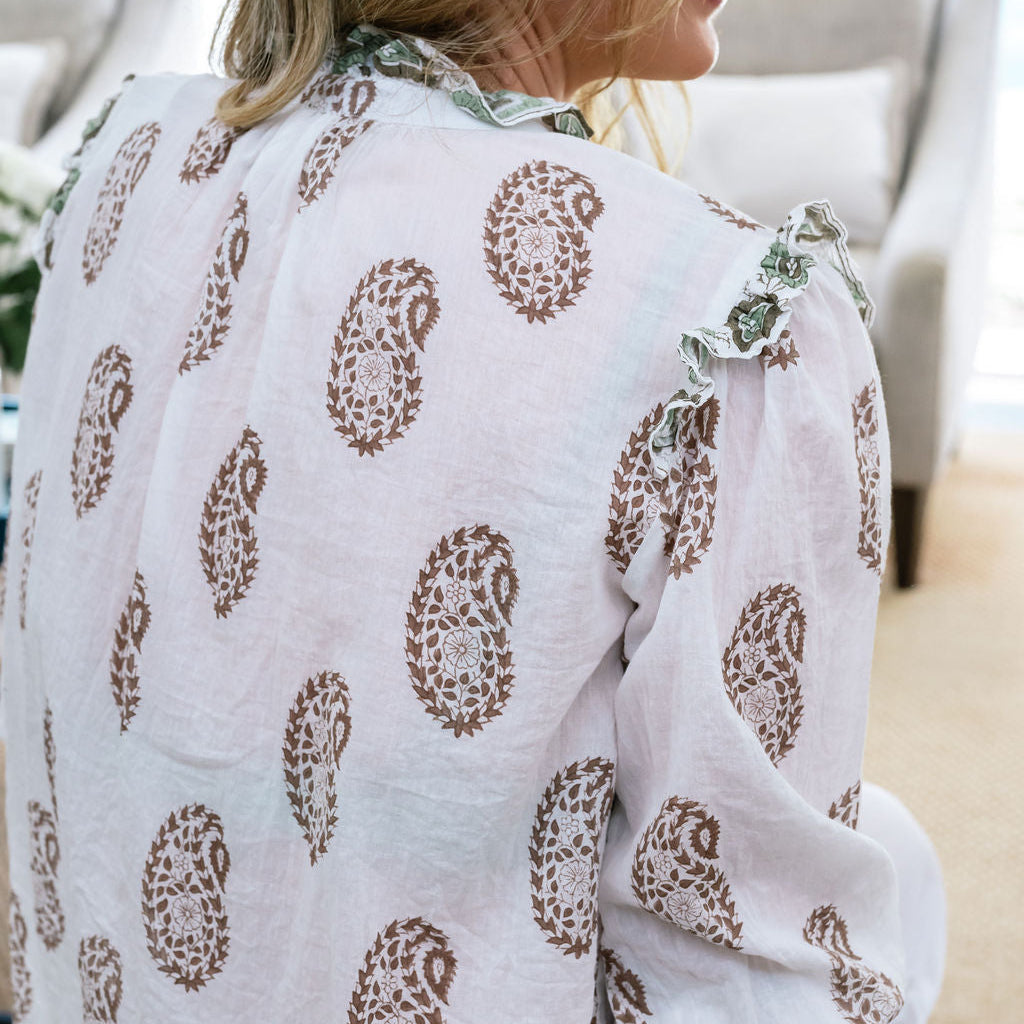 Mandalay Designs block print paisley brown
