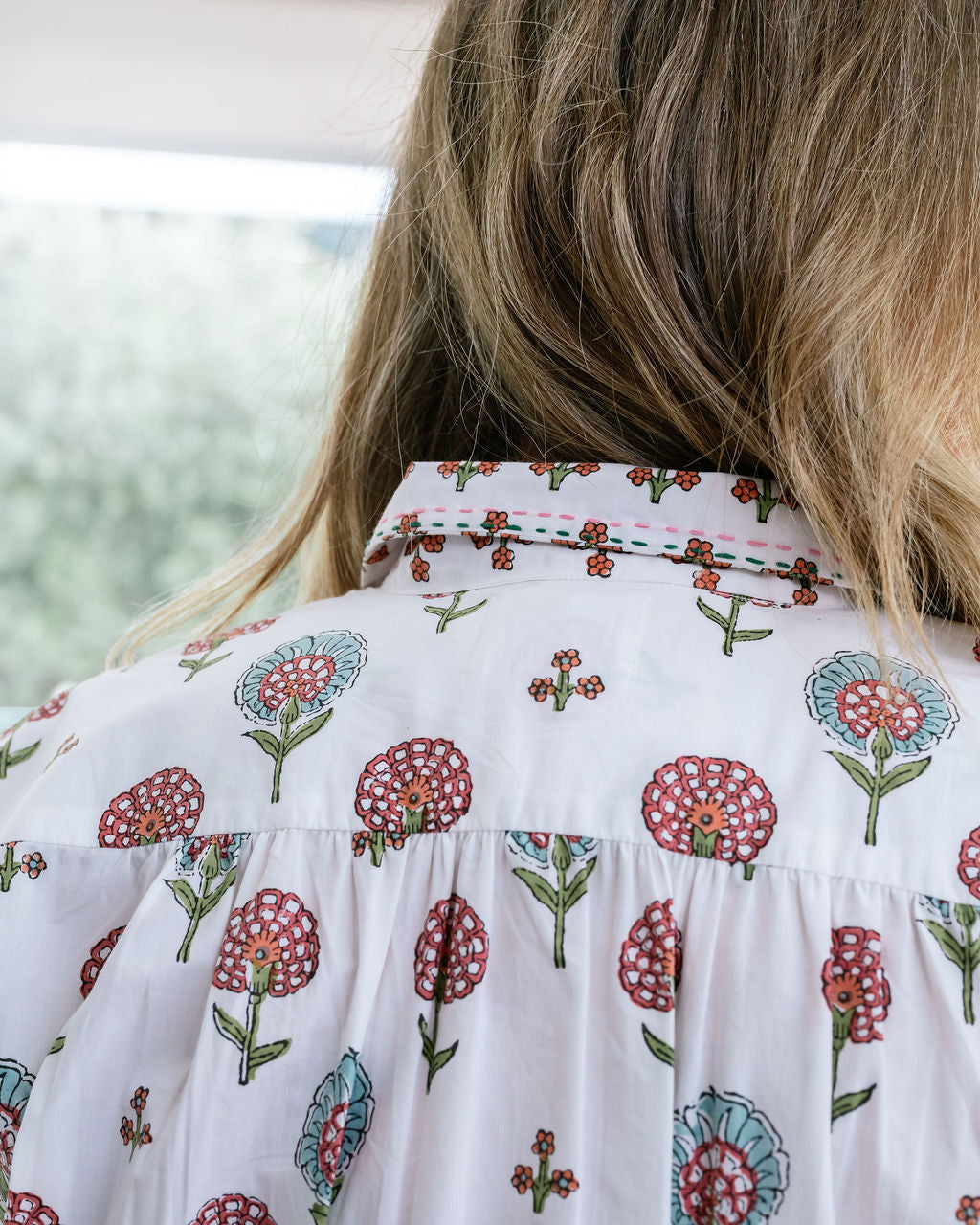 Mandalay Designs Poppy Shirtdress Block print