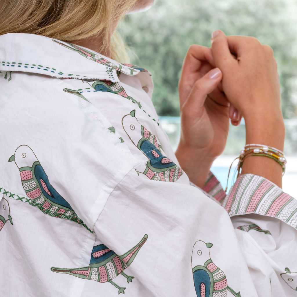 Mandalay Designs Shirt in Bird print - oversized