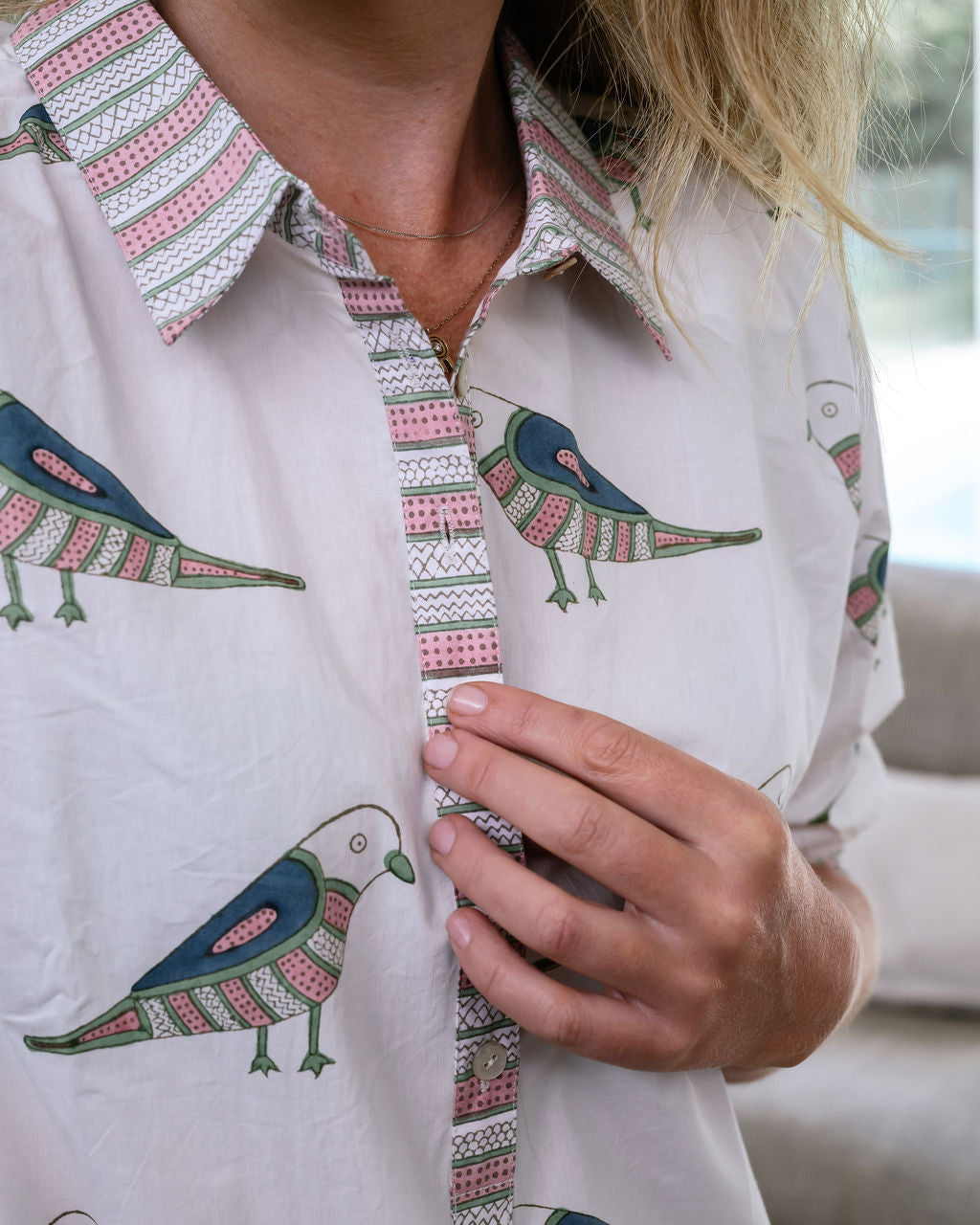 Mandalay Designs Collared shirtdressin cotton