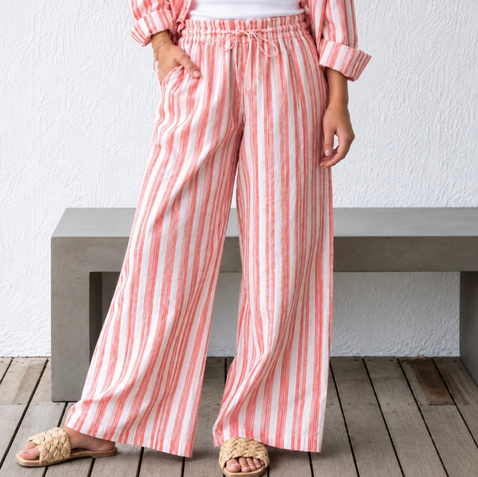 Mandaly Designs stripe pants in pink