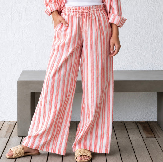Mandaly Designs stripe pants in pink