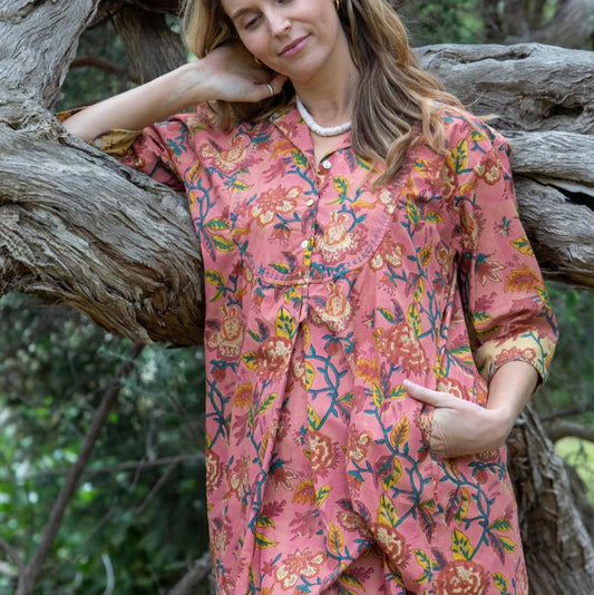 Mandalay Designs by Emma Strauss Charleston Shirtdress in Organic Cotton. All natural fibres.