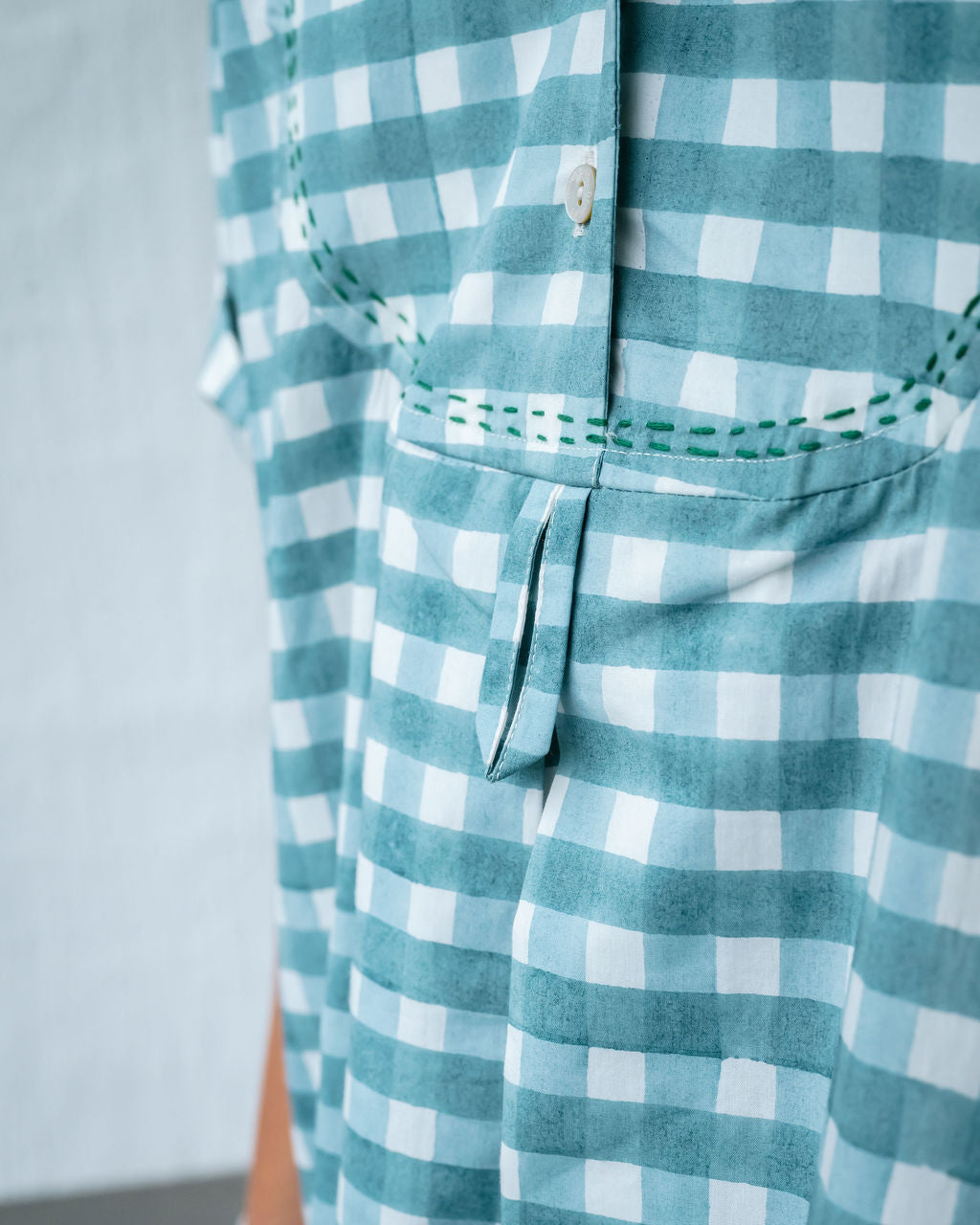 Mandalay Designs - Harry Gingham Shirtdress - Midi - Chambray
