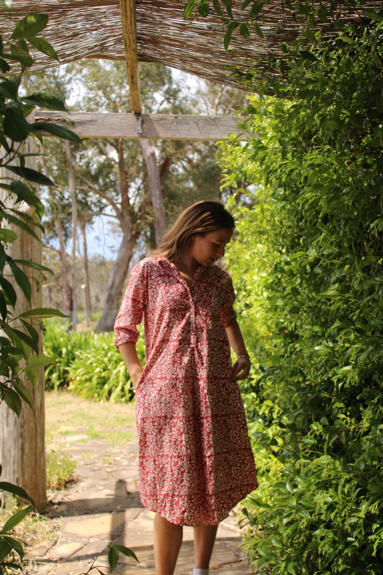 Hydra Shirtdress - Washed Red