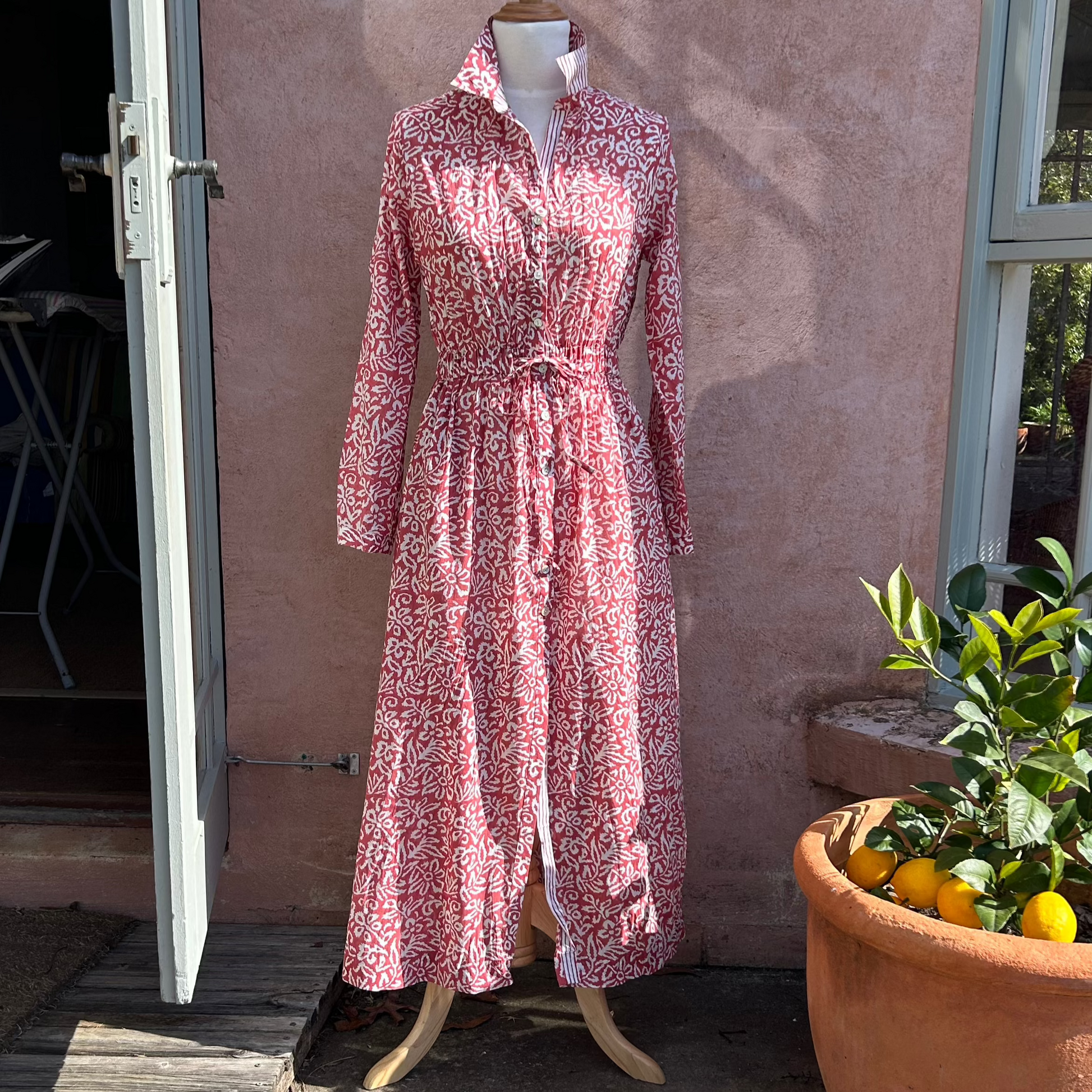 Mandalay Dress in Washed Red. Madam Pellier, organis cotton, free shipping.