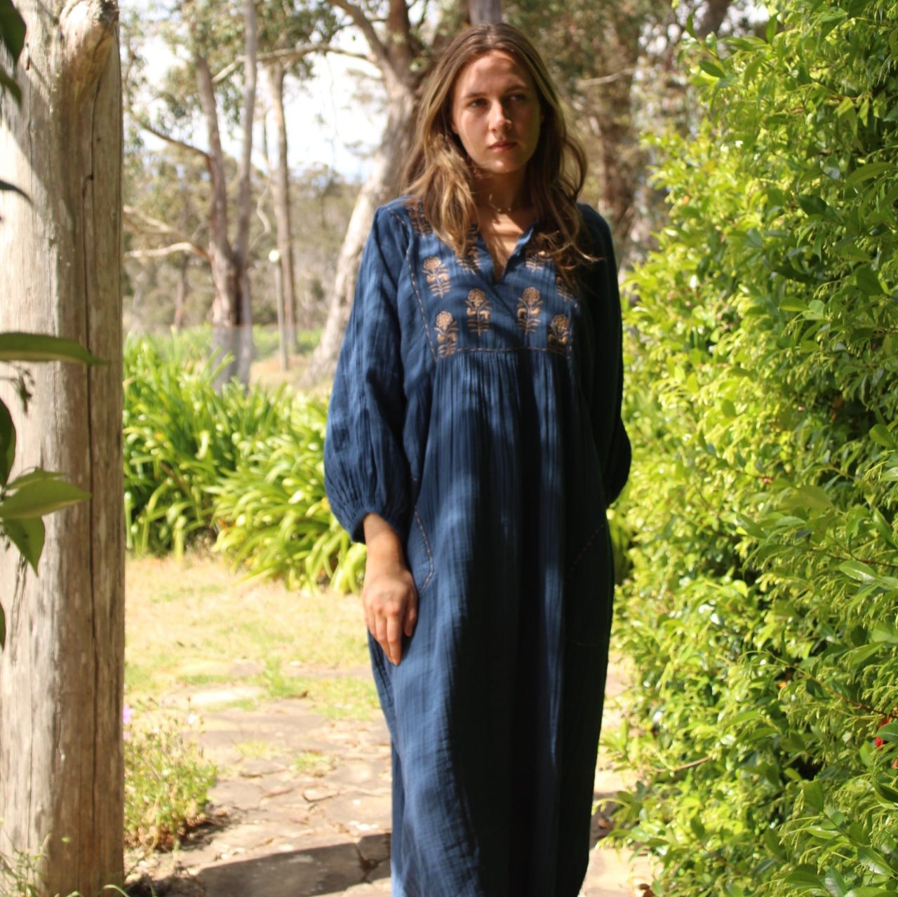 Mandalay Designs Souq Dress in Indigo.