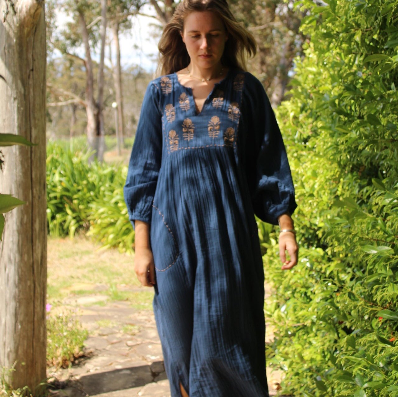 Mandalay Designs Souq Dress in Indigo.