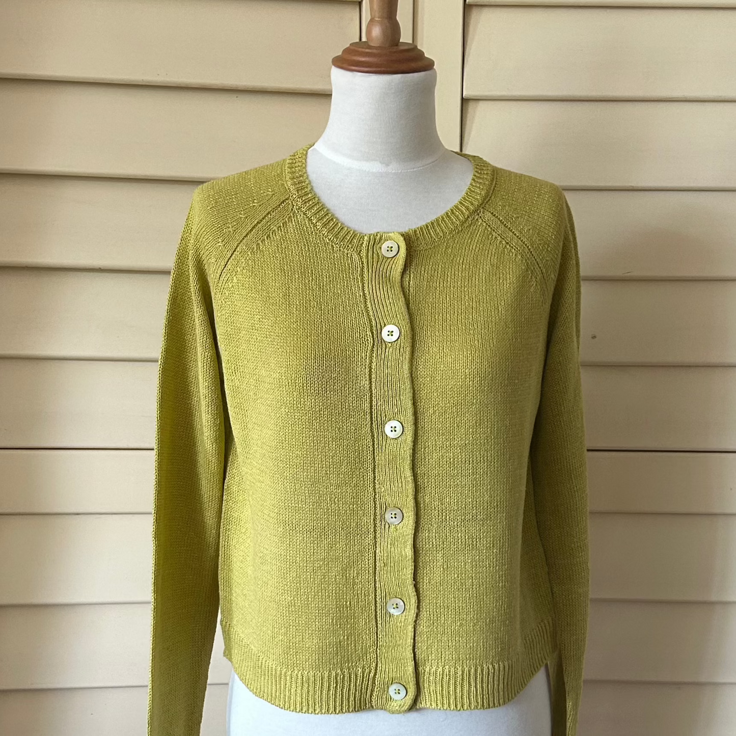 Mansted Linen Cardigan in Light Olive, Chartreuse. Australia and new Zealand, free shipping.