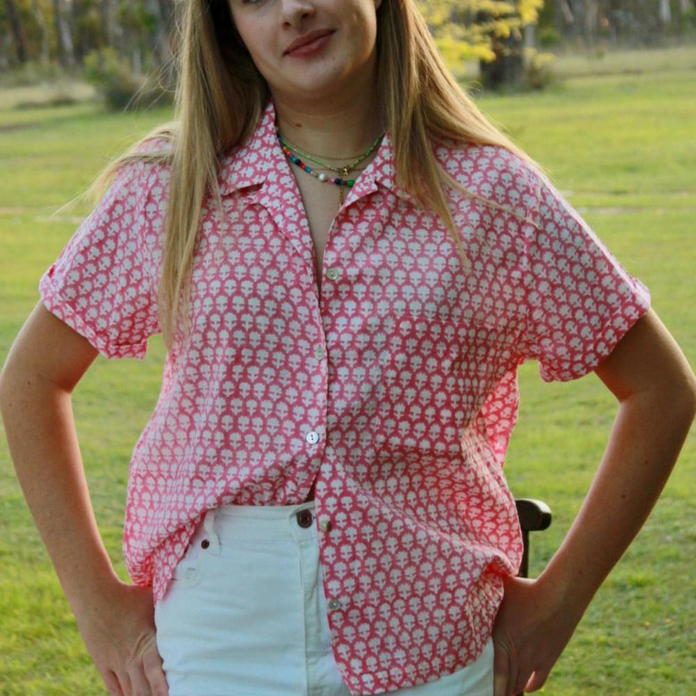 Cotton shirt from Mandalay Designs. Petal Top in shell