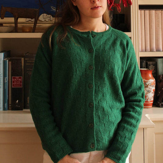 Mansted textured cardigan. Koda in Green.