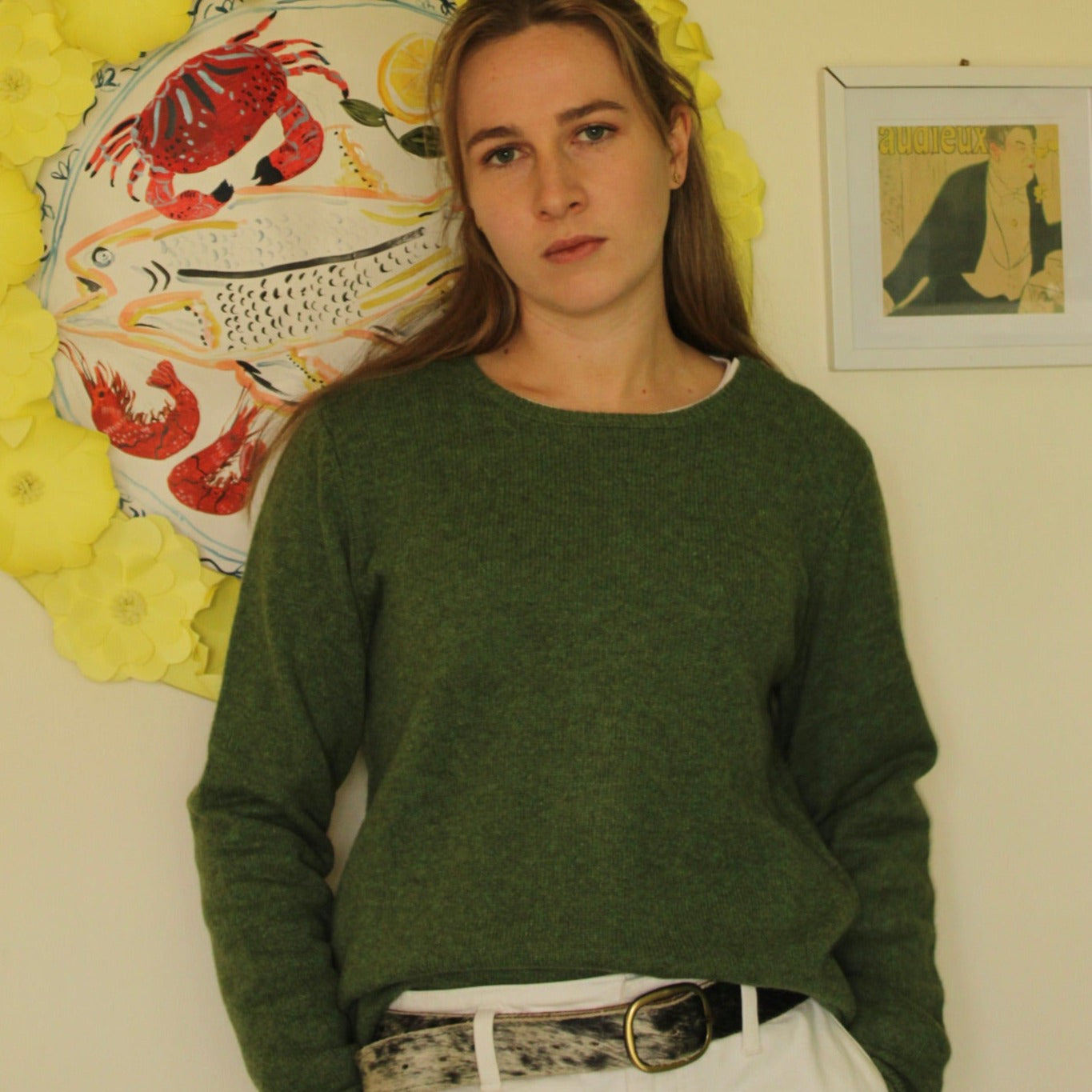 Mansted Yak wool jumper in green.