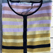 Mansted Frail Striped cotton cardigan in black, front view