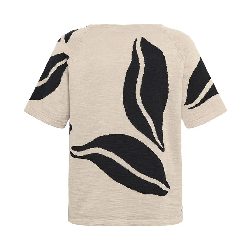 Mansted organic cotton top in cream and black design