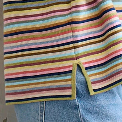 Manste multicoloured stripe top