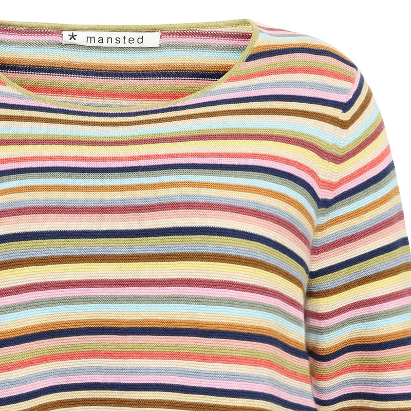 Mansted cotton knit in multi striped. Moriko