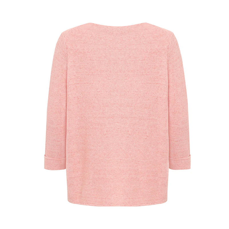 Mansted cotton knit top in pink 3/4 sleeves