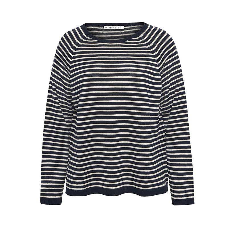 Mansted story top in navy stripe