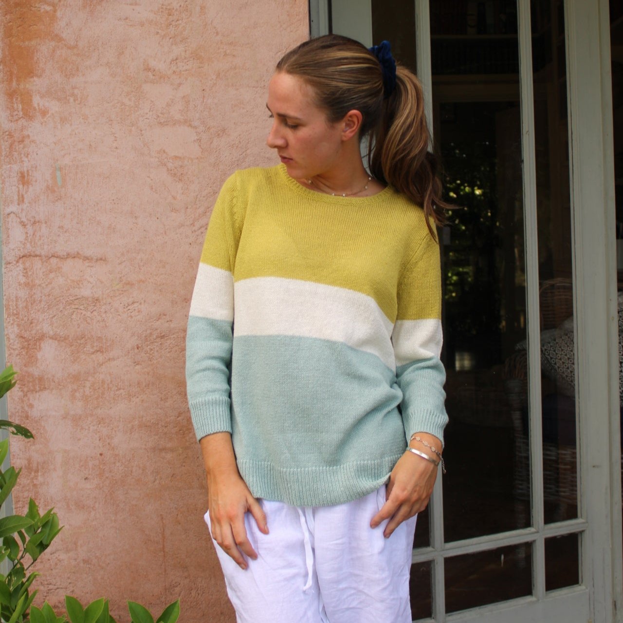 Mansted Opal top. linen knit.