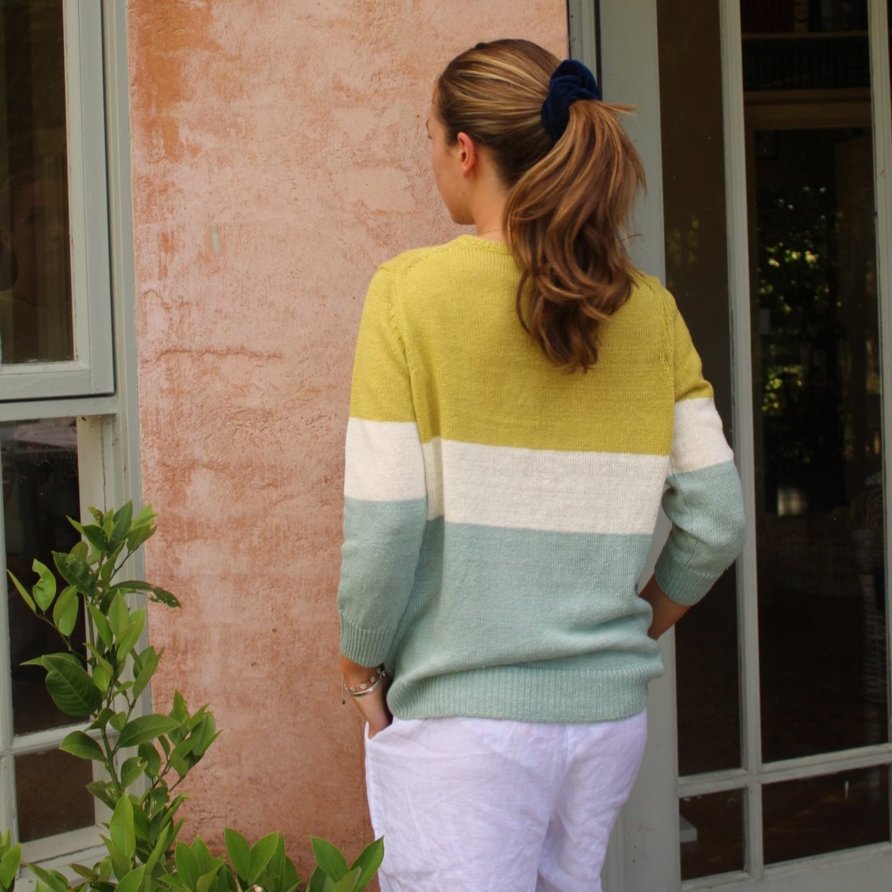 Mansted Opal top. linen knit.