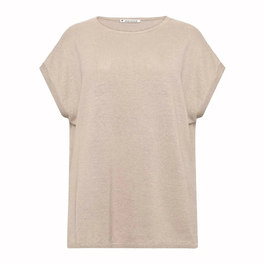 Mansted linen t-shirt in sand.