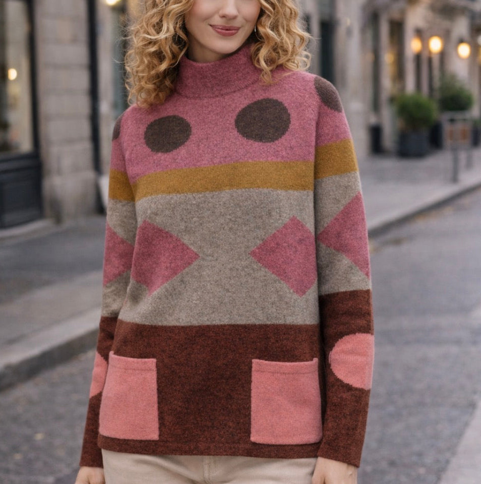 Mansted Popcorn sweater in Spice. Woollen knitwear