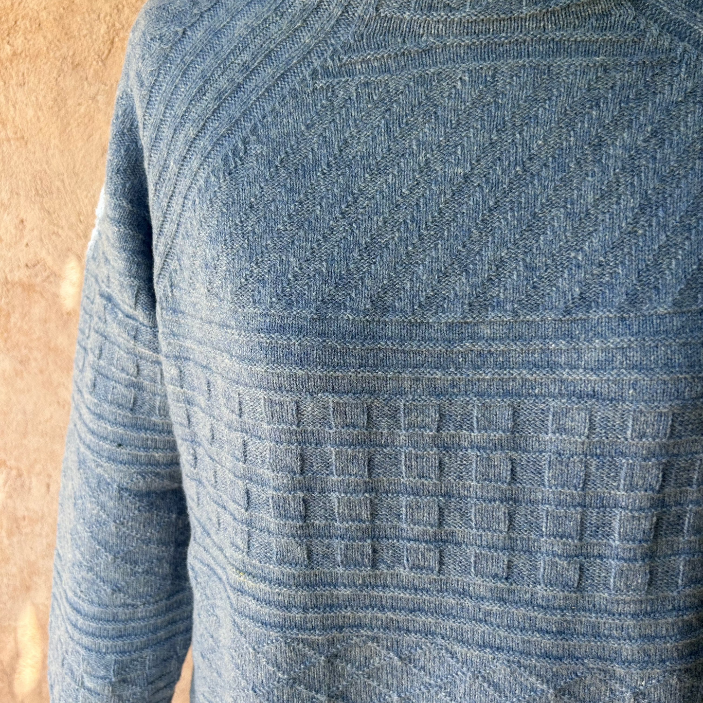 Mansted Danish Knitwear Australia. Sidney Sweater in Blue. 100% wool.