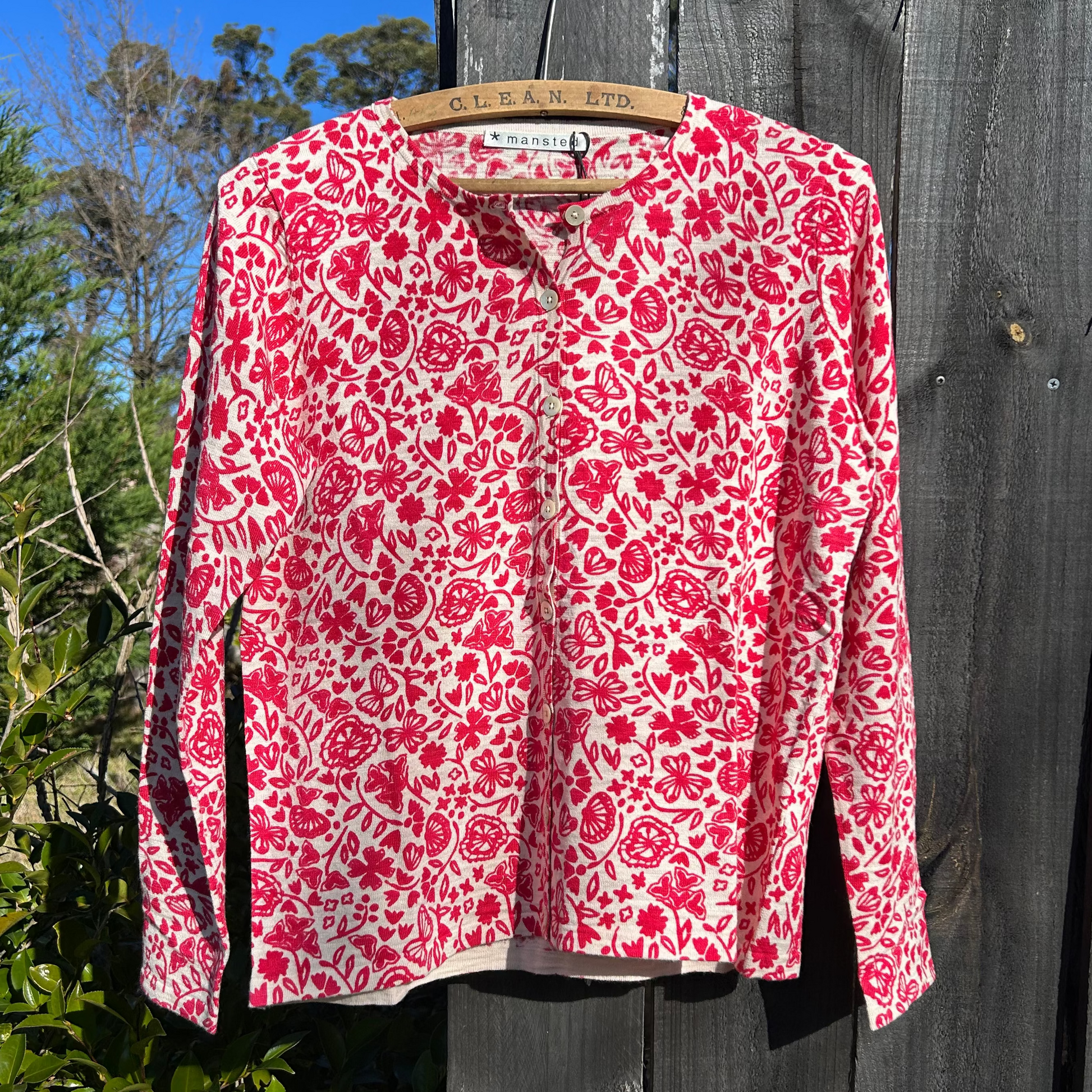 Mansted Sunrise cotton cardigan in red