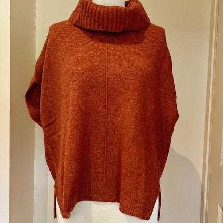 Mansted Pop Over - Zobee. Danish Knitwear using Yak wool in Rust.