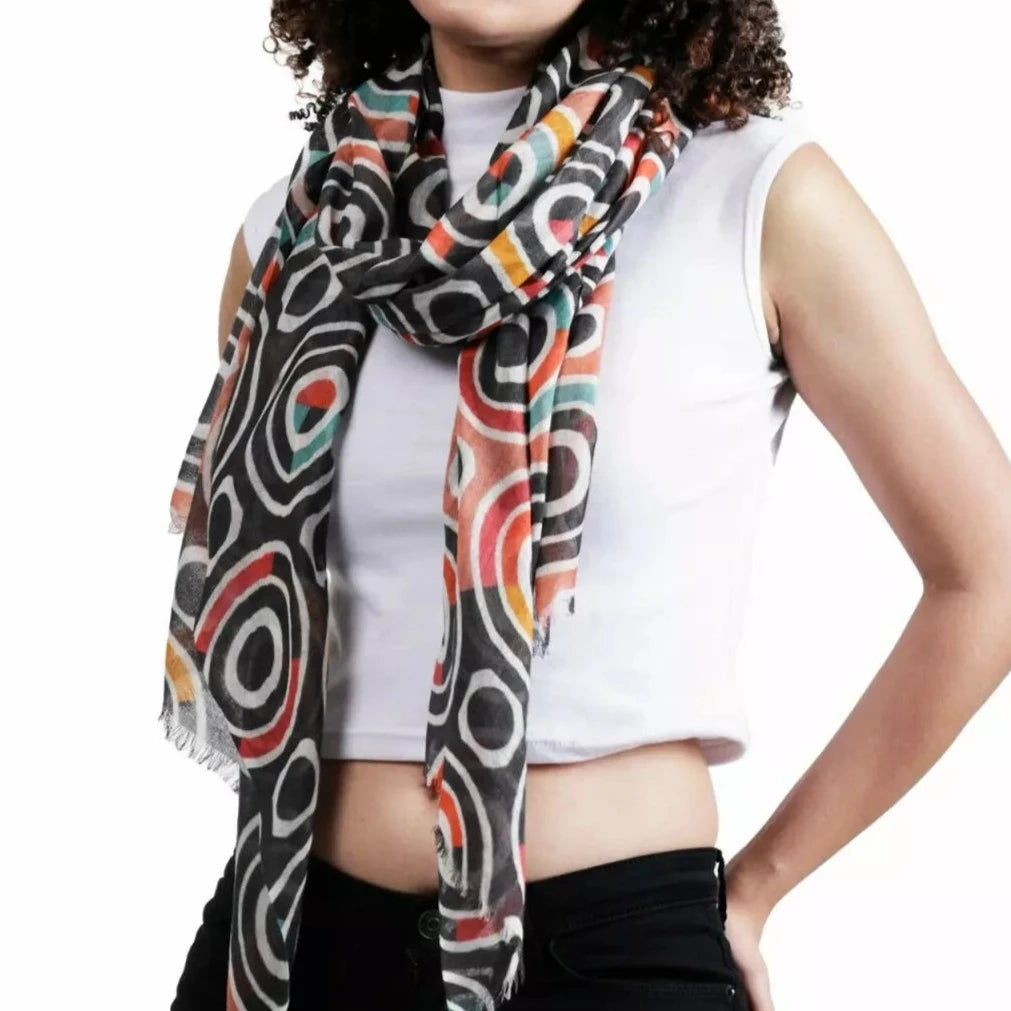 Quality merino wool and silk scarf.