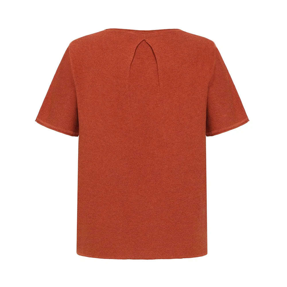 Mansted's Mia Tee in rust, back detail