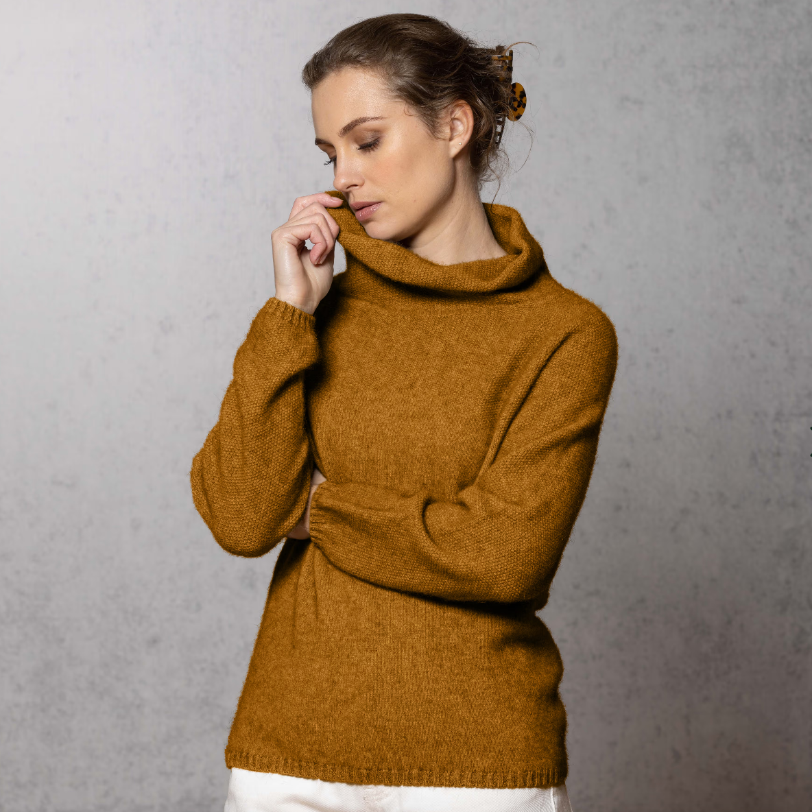 cowl neck merino jumper from Noble  Wilde