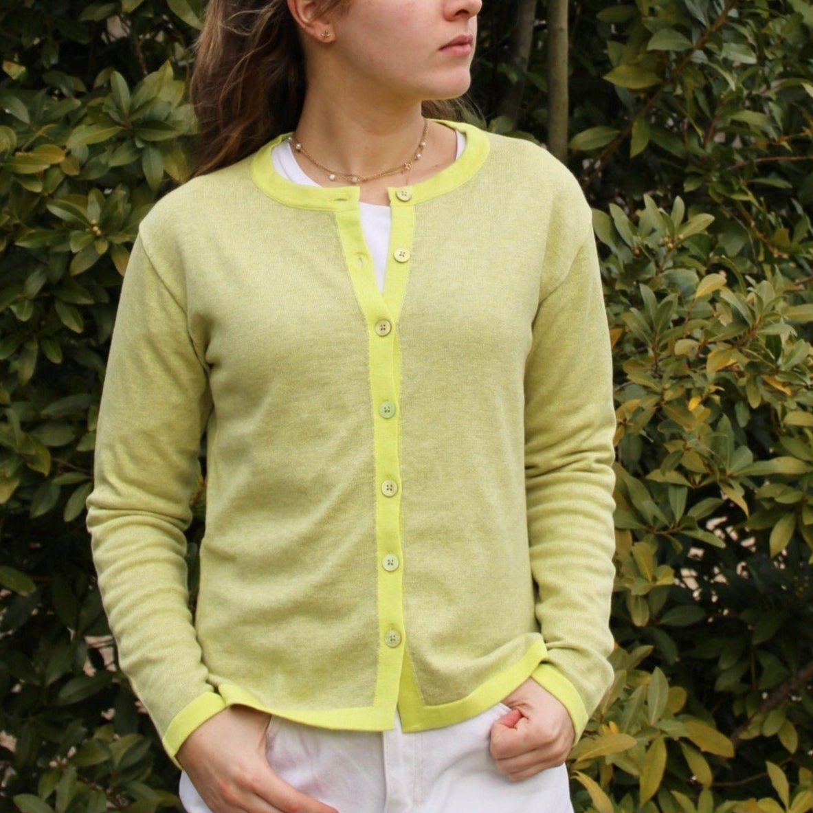 NoK's Noa Cardigan for women in Light Olive