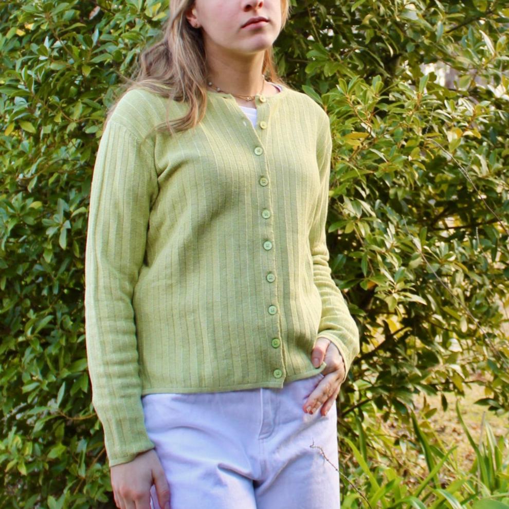 Charlotte Mansted's Danish Sapho Cardigan in Light Olive